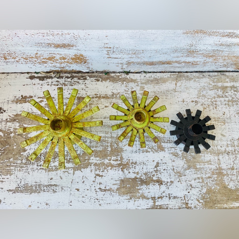 Iron Burst Candle Holder Set of 3